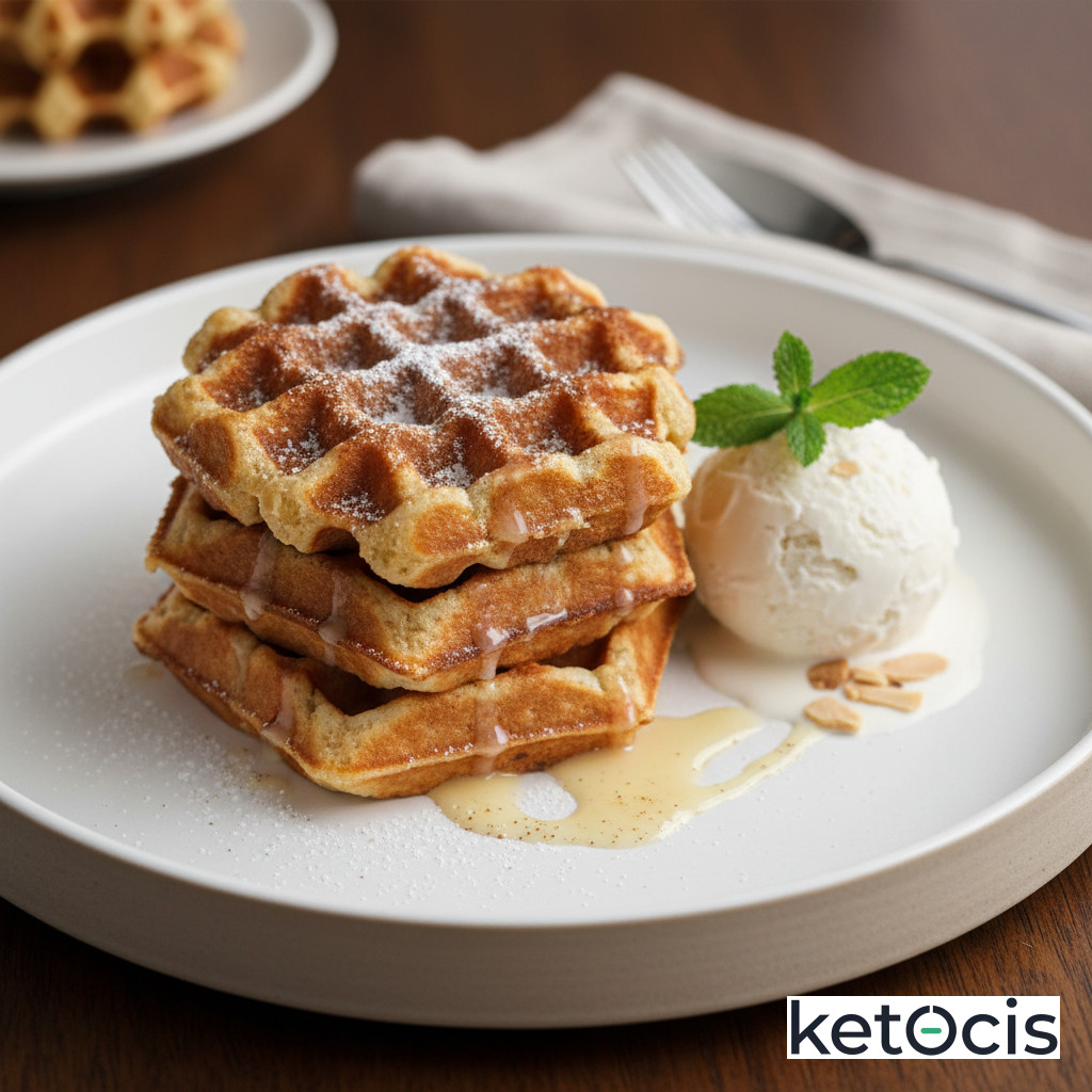 Waffles Keto Crujientes de Vainilla y Canela