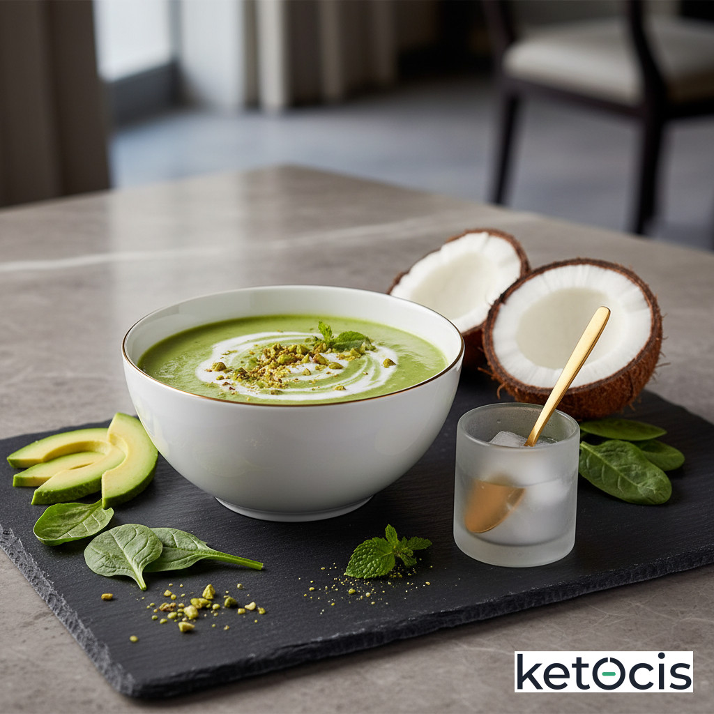 Batido Keto de Aguacate, Espinaca y Leche de Coco
