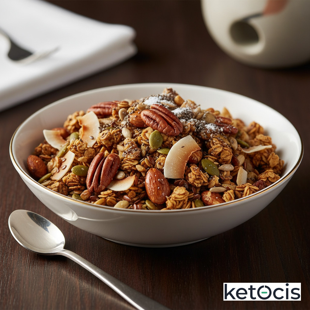 Granola Keto Crujiente de Nueces y Semillas sin Azúcar