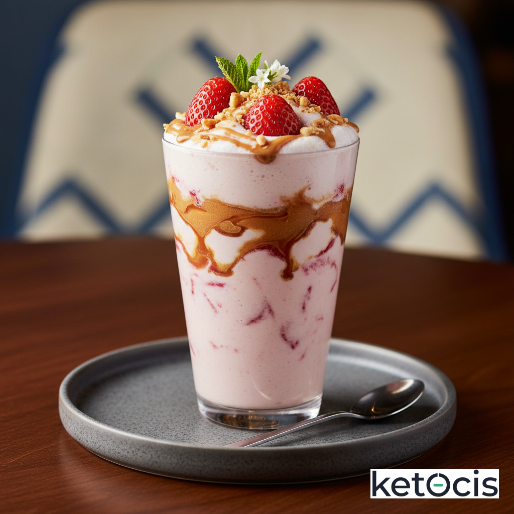 Smoothie Cetogénico de Fresa y Mantequilla de Maní