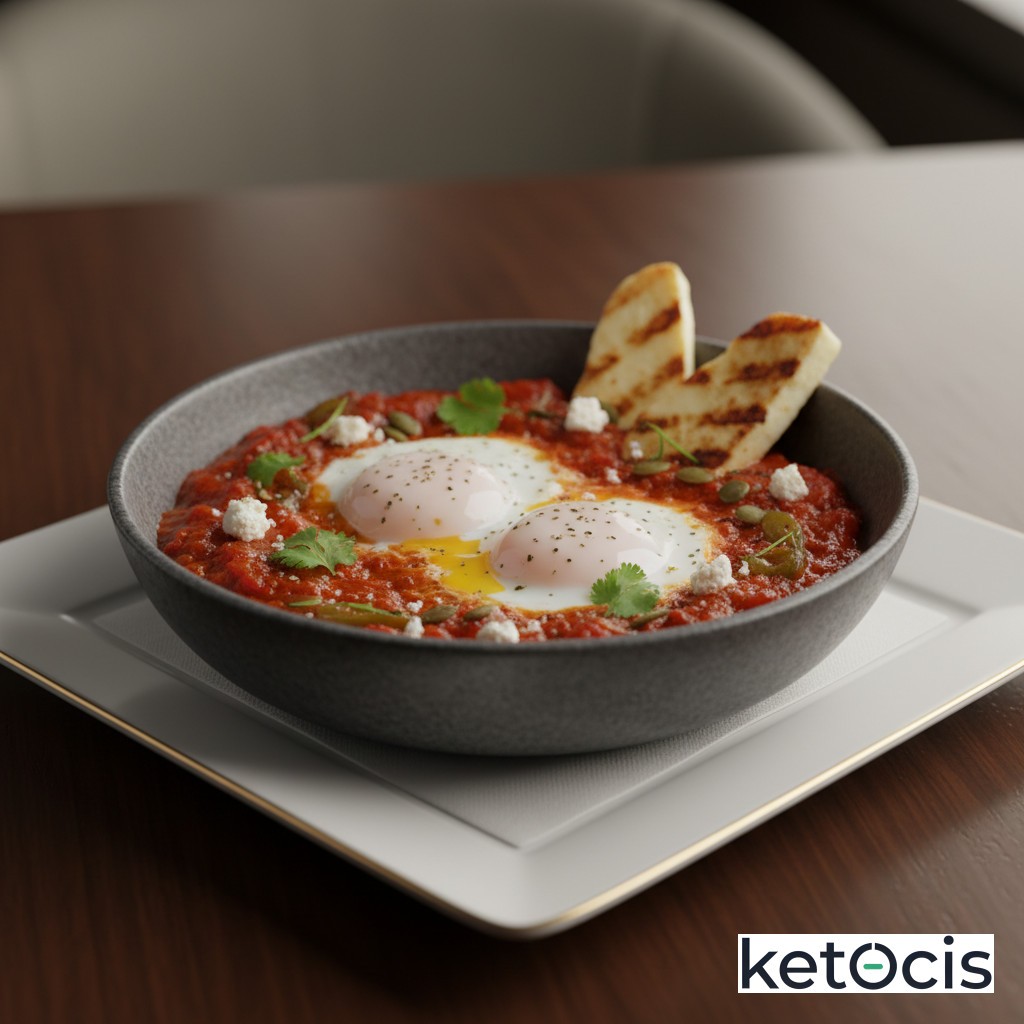 Shakshuka Cetogénica: Huevos en Salsa de Tomate Picante
