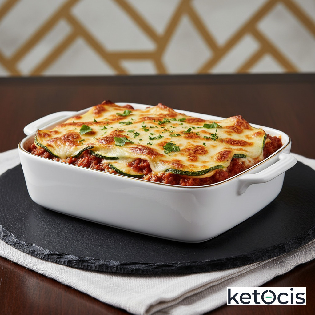 Lasaña Keto sin Pasta con Capas de Calabacín y Carne Molida
