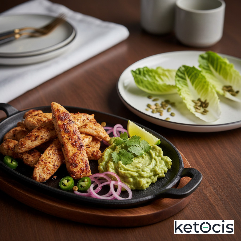 Fajitas Cetogénicas de Pollo Jugoso con Guacamole