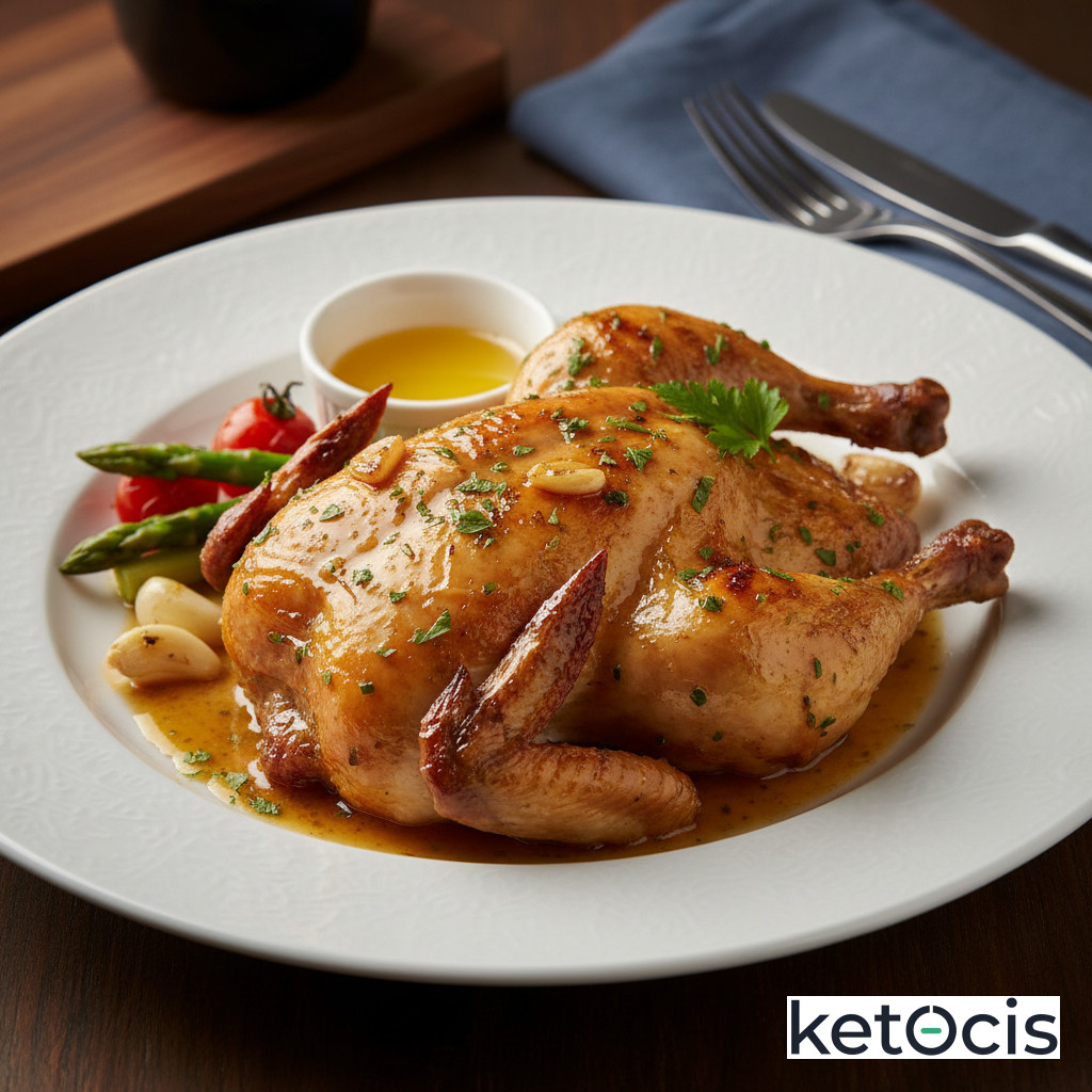 Pollo Cetogénico al Ajillo con Mantequilla y Perejil