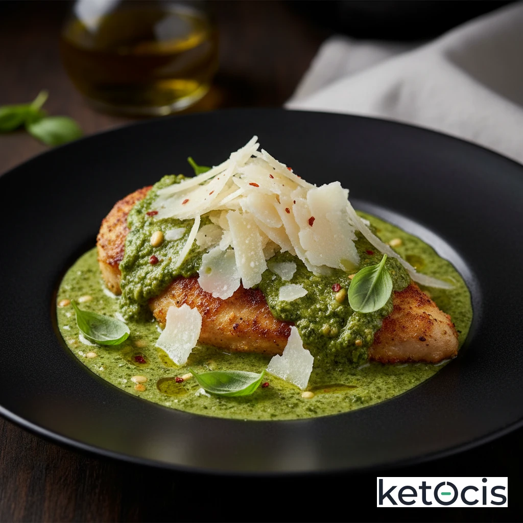 Pollo Keto al Pesto Cremoso con Queso Parmesano