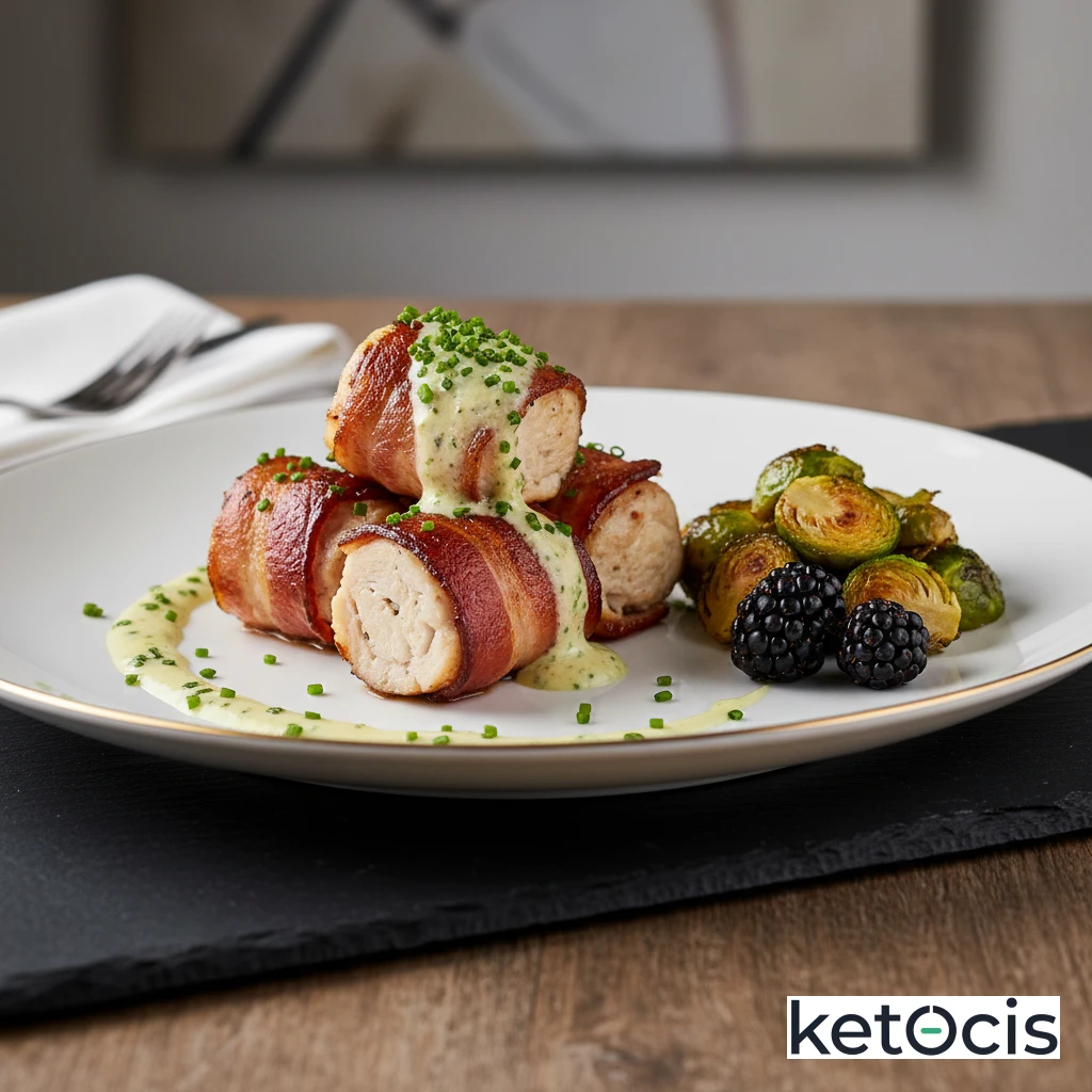 Rollitos de Pollo Cetogénicos Envueltos en Tocino Crujiente