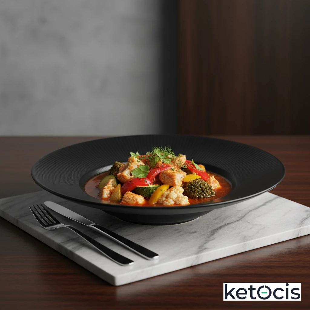 Guiso de Pollo Keto con Verduras Bajas en Carbohidratos