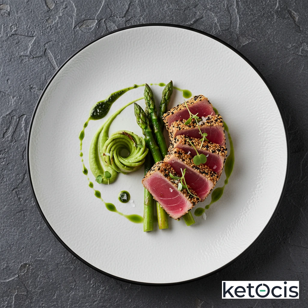 Atún Keto Sellado a la Plancha con Costra de Sésamo