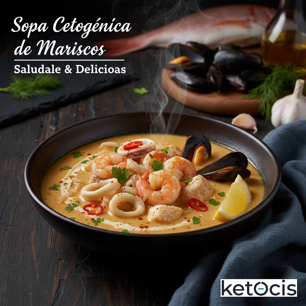 Sopa Cetogénica de Mariscos Cremosa y Reconfortante
