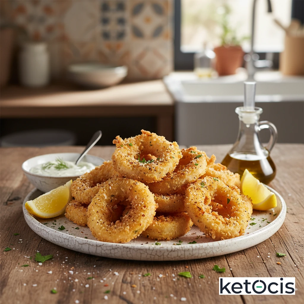 Calamares Cetogénicos a la Romana (Empanizado Keto)
