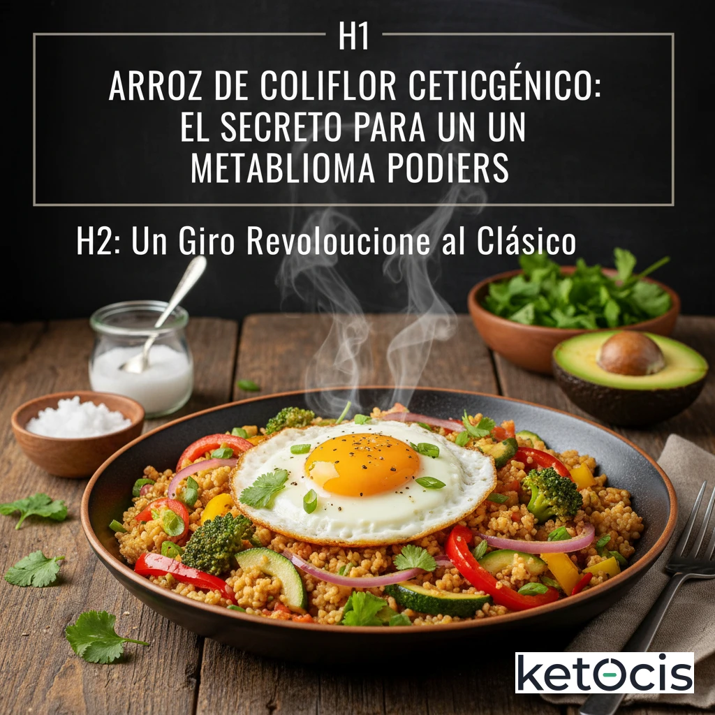 Arroz de Coliflor Cetogénico Frito con Huevo y Vegetales