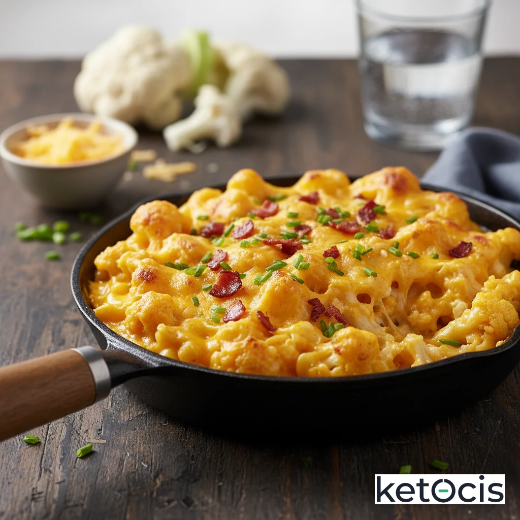 Macarrones con Queso Keto (Mac and Cheese de Coliflor)