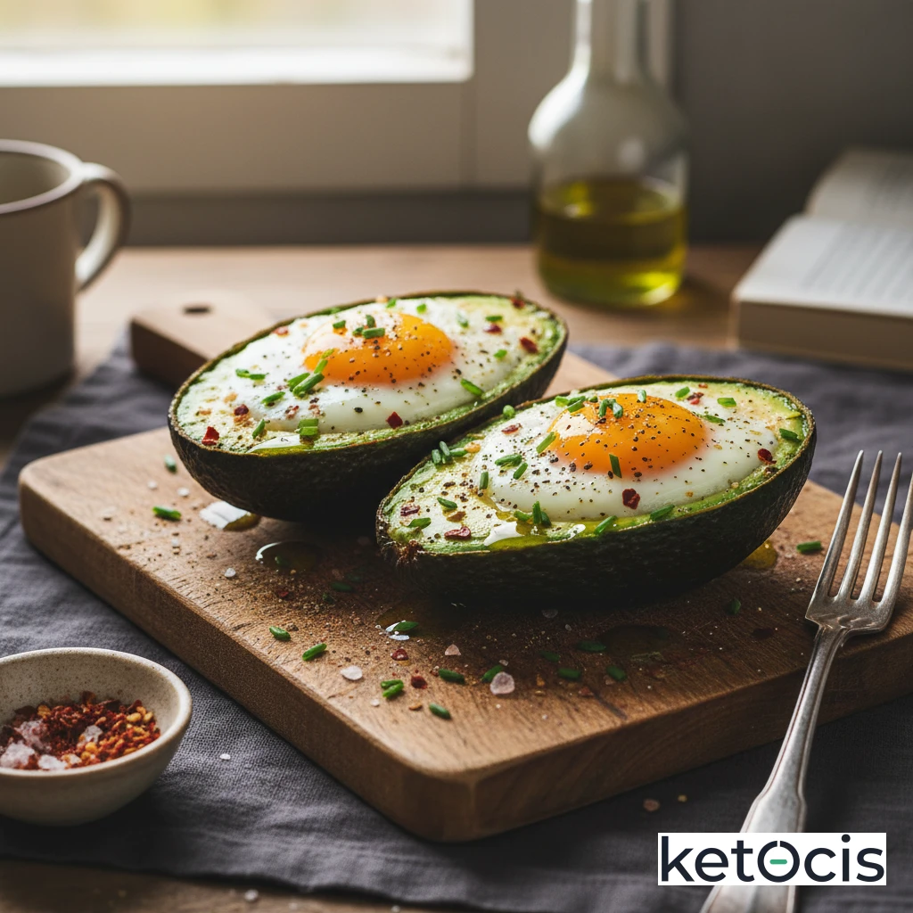 Aguacate Keto Horneado con Huevo y Especias