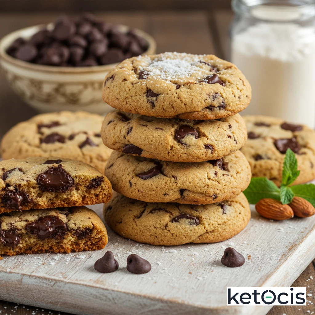 Galletas Cetogénicas de Chispas de Chocolate Suaves
