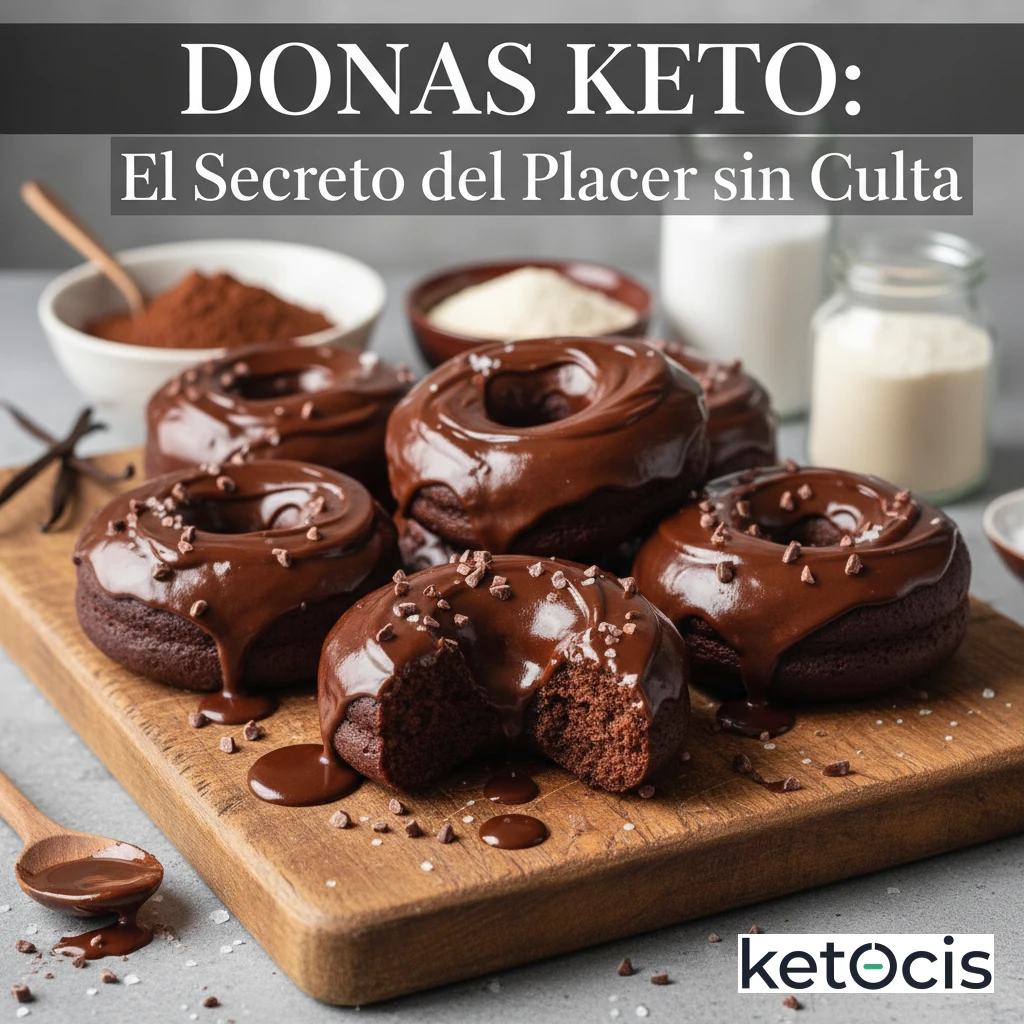 Donas Keto Horneadas de Chocolate con Glaseado