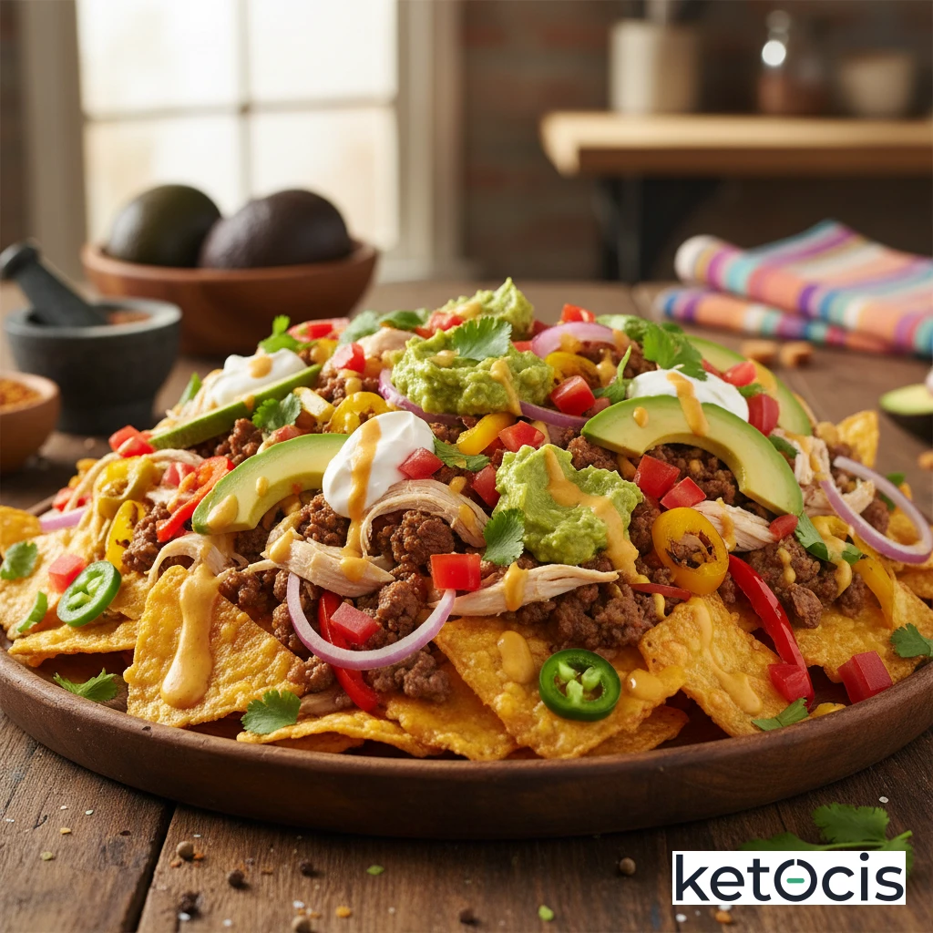 Totopos Cetogénicos (Nachos Keto) de Queso Derretido