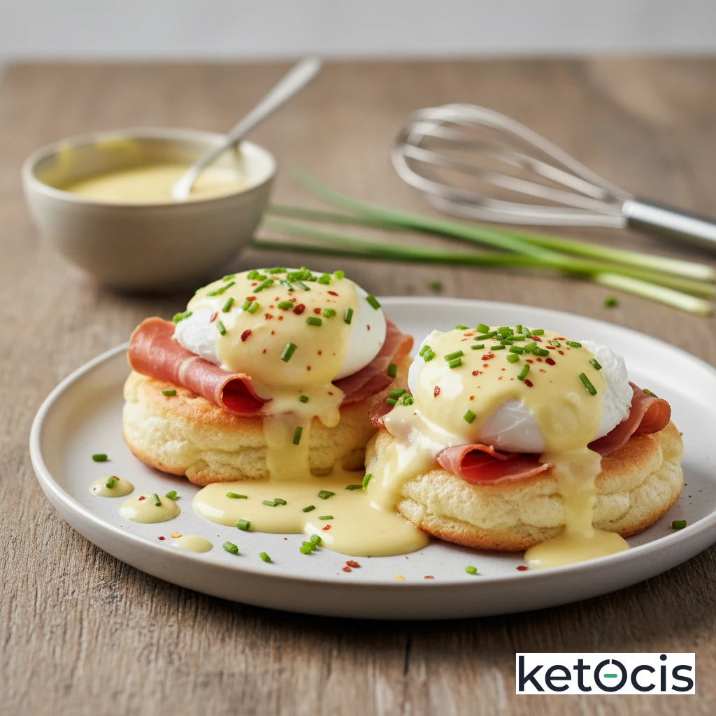 Huevos Benedictinos Keto con Pan Nube y Salsa Holandesa