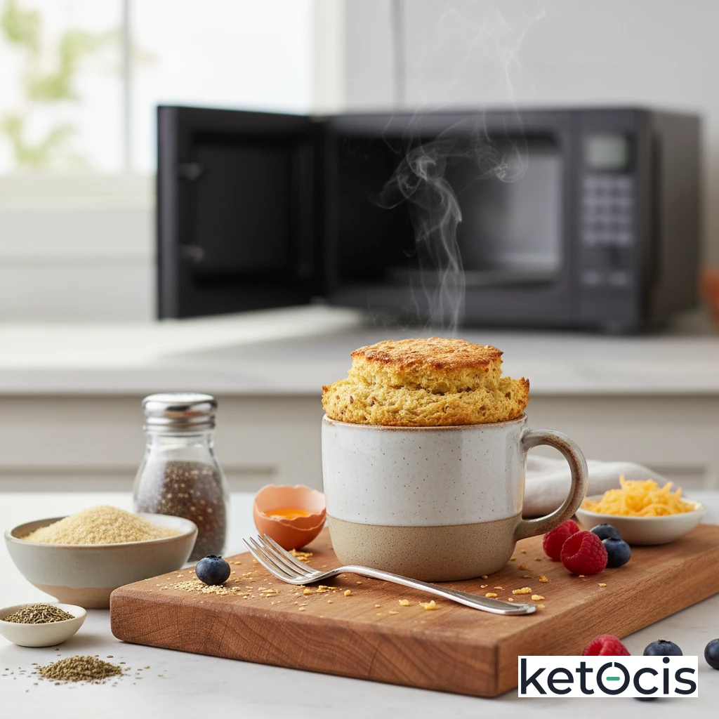Pan Keto de Lino en Taza (Mug Bread) al Microondas