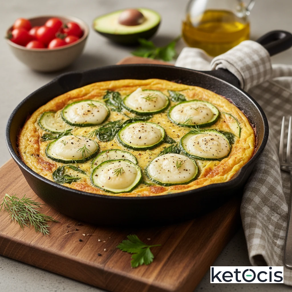 Frittata Cetogénica de Calabacín, Espinaca y Queso de Cabra