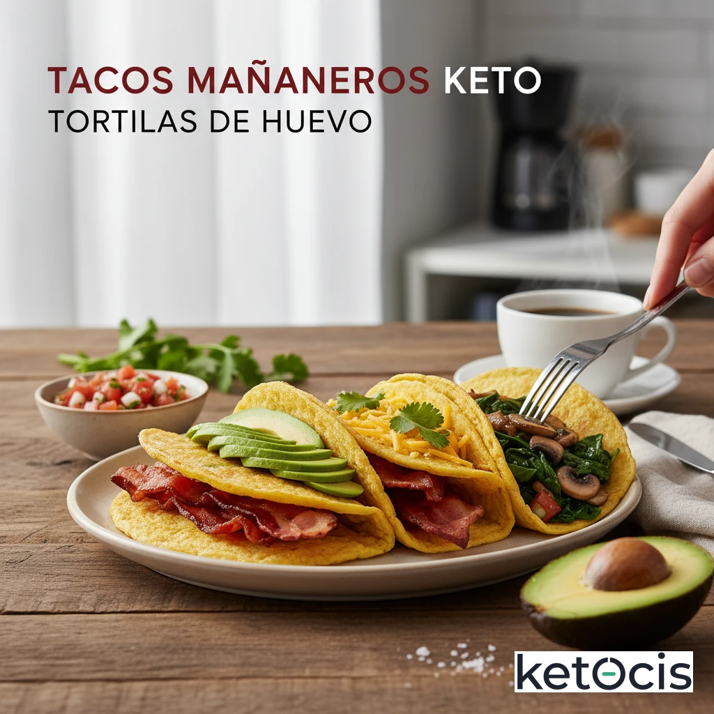 Tacos Mañaneros Keto con Tortillas de Huevo y Tocino