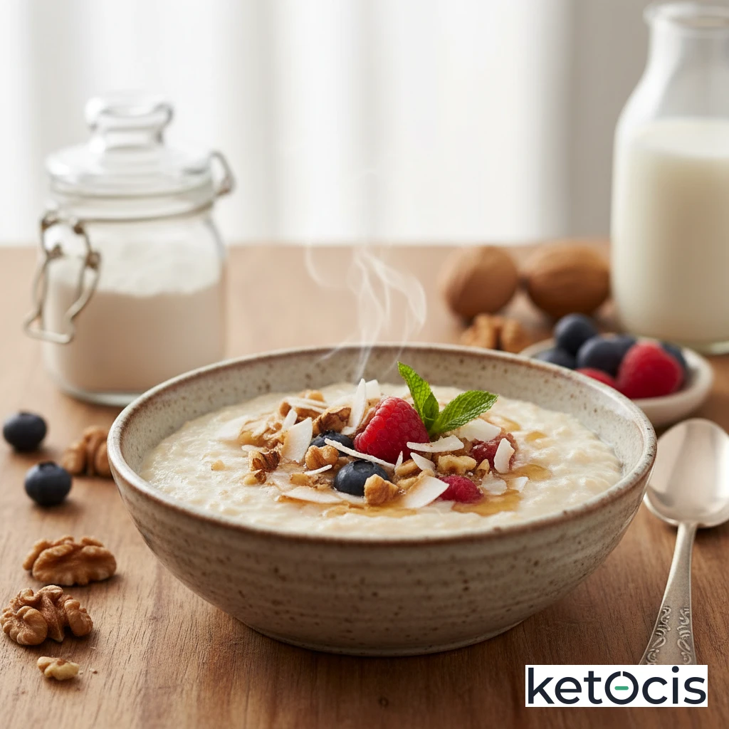 Gachas Cetogénicas (Keto Oatmeal) de Harina de Coco y Nueces