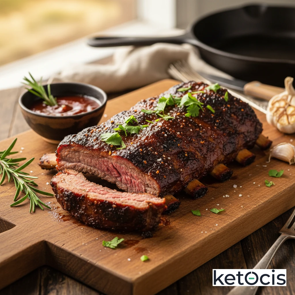 Costillas de Res Keto a la Barbacoa Horneadas a Baja Temperatura