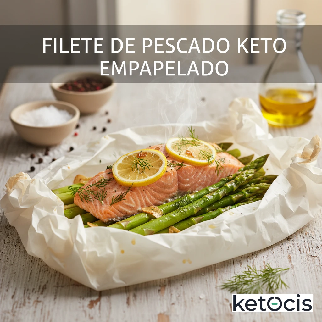 Filete de Pescado Keto Empapelado con Espárragos y Eneldo