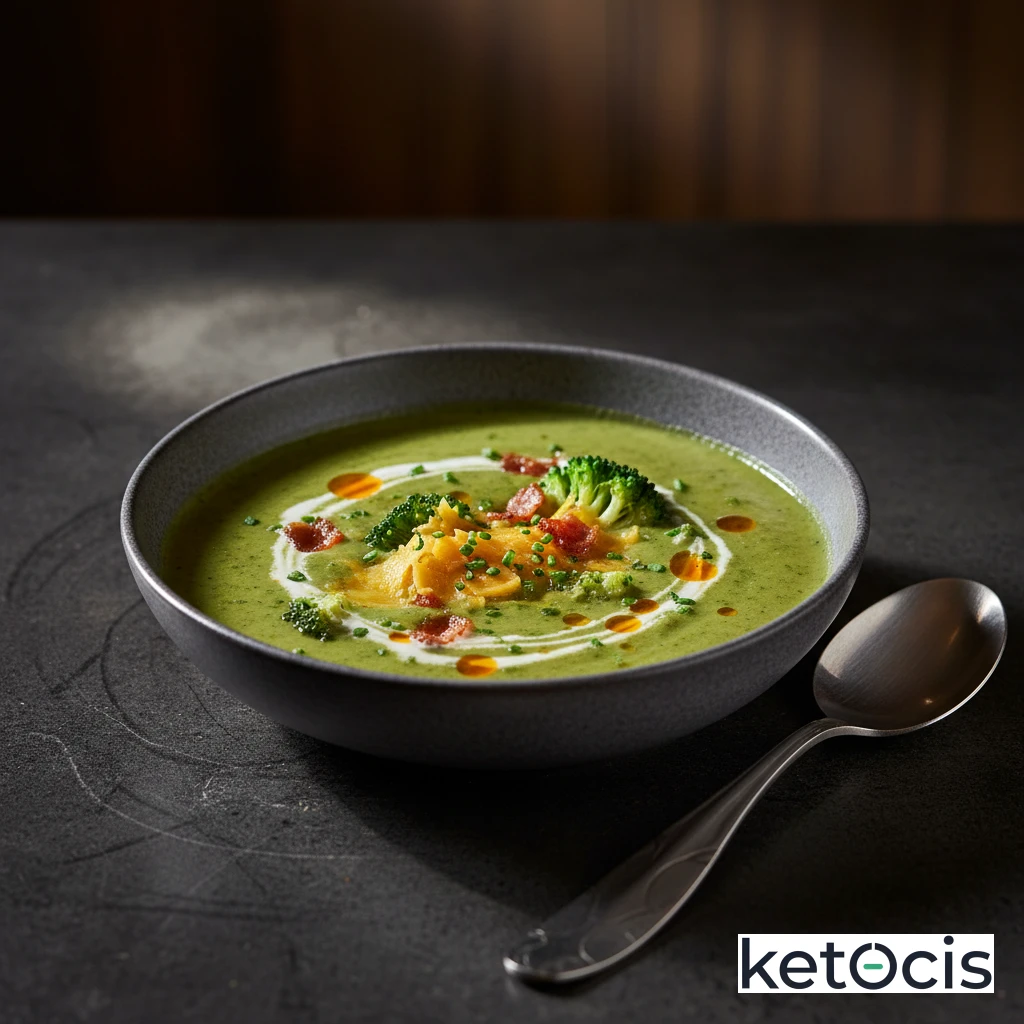 Sopa Keto de Brócoli y Queso Cheddar Extra Cremosa