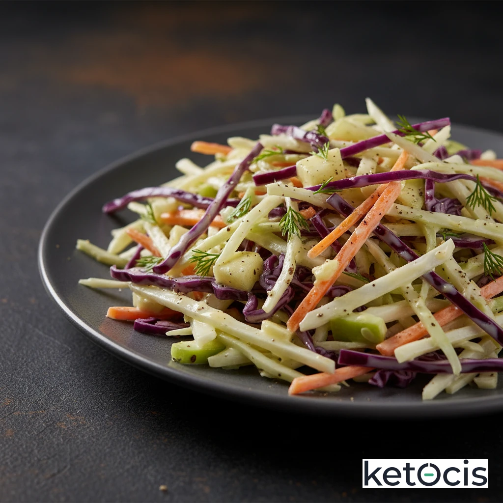 Ensalada Cetogénica de Col (Coleslaw) con Mayonesa y Vinagre de Sidra