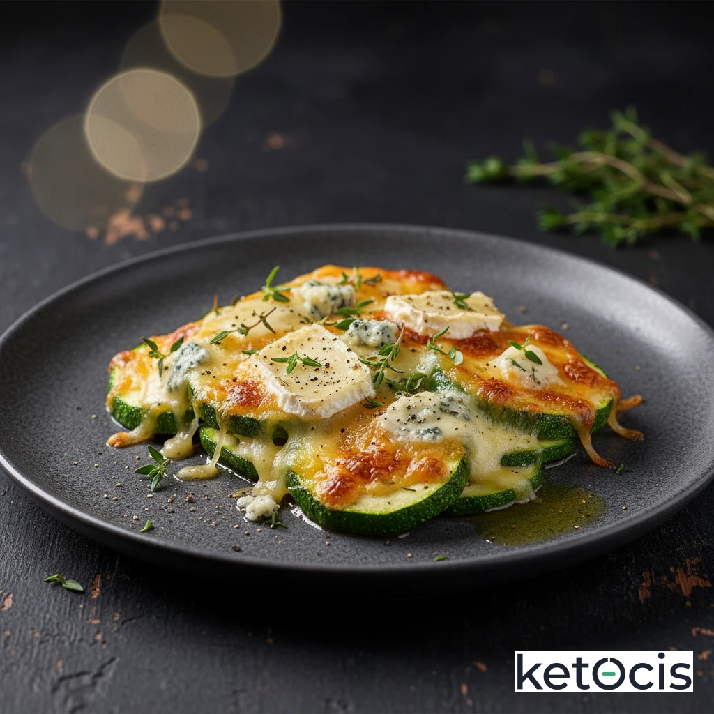 Calabacines Cetogénicos Gratinados con Cuatro Quesos