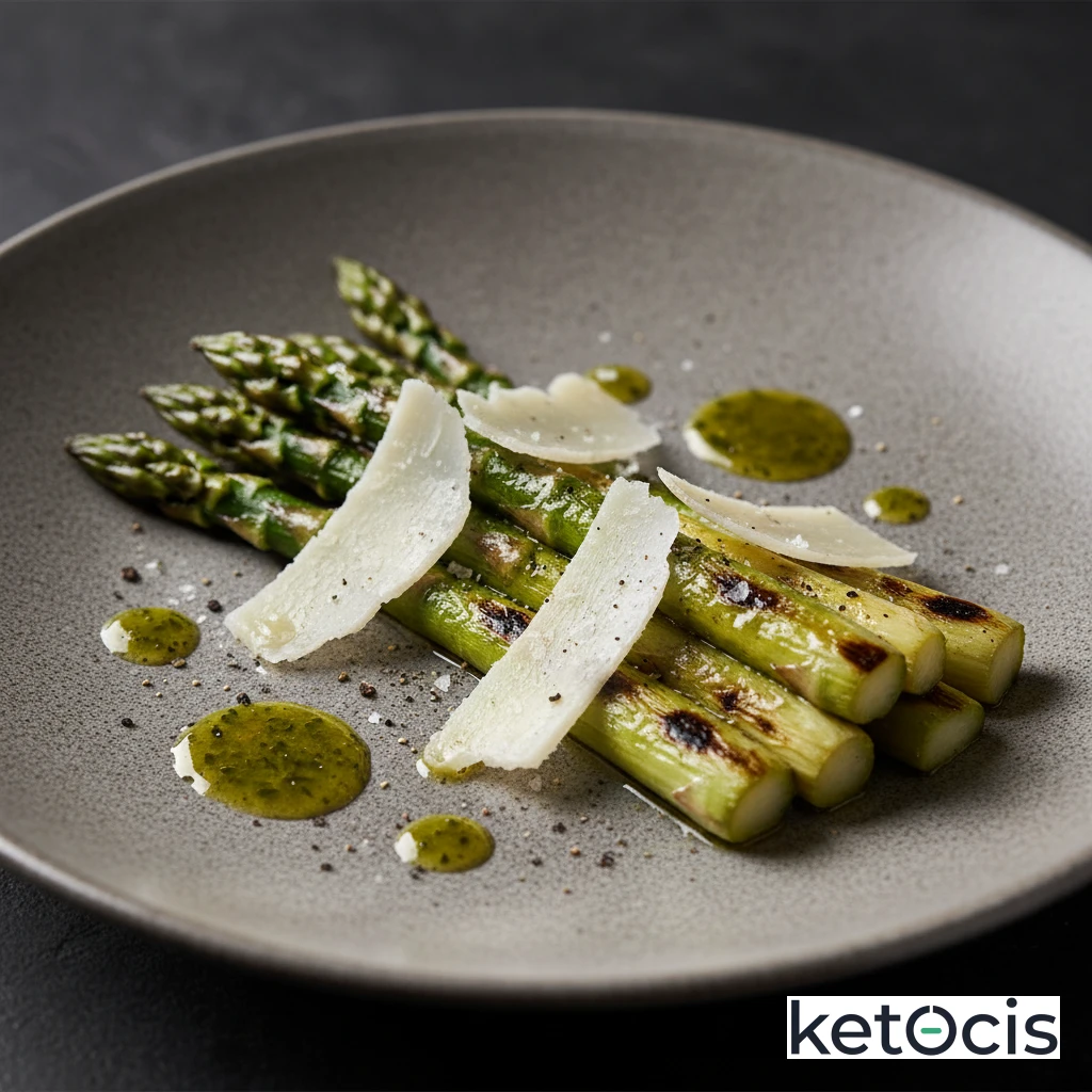 Espárragos Cetogénicos a la Plancha con Escamas de Parmesano