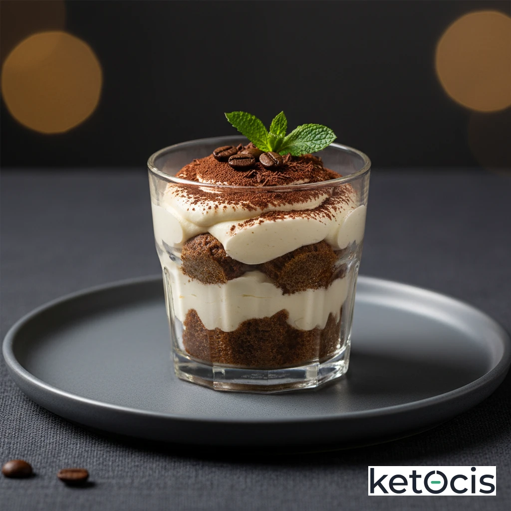 Tiramisú Cetogénico en Vaso Individual Rápido y Fácil