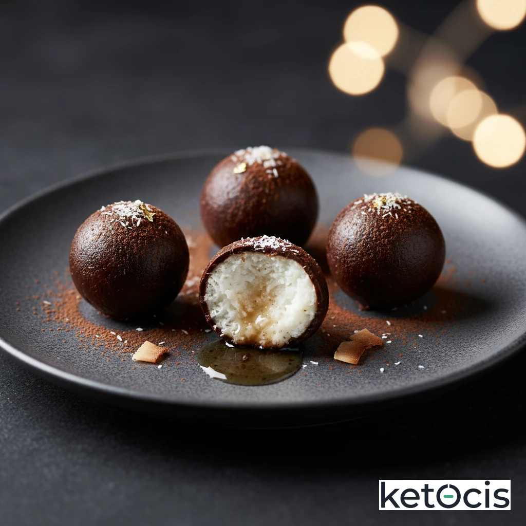 Bombones Keto de Aceite de Coco y Cacao Puro (Fat Bombs de Chocolate)
