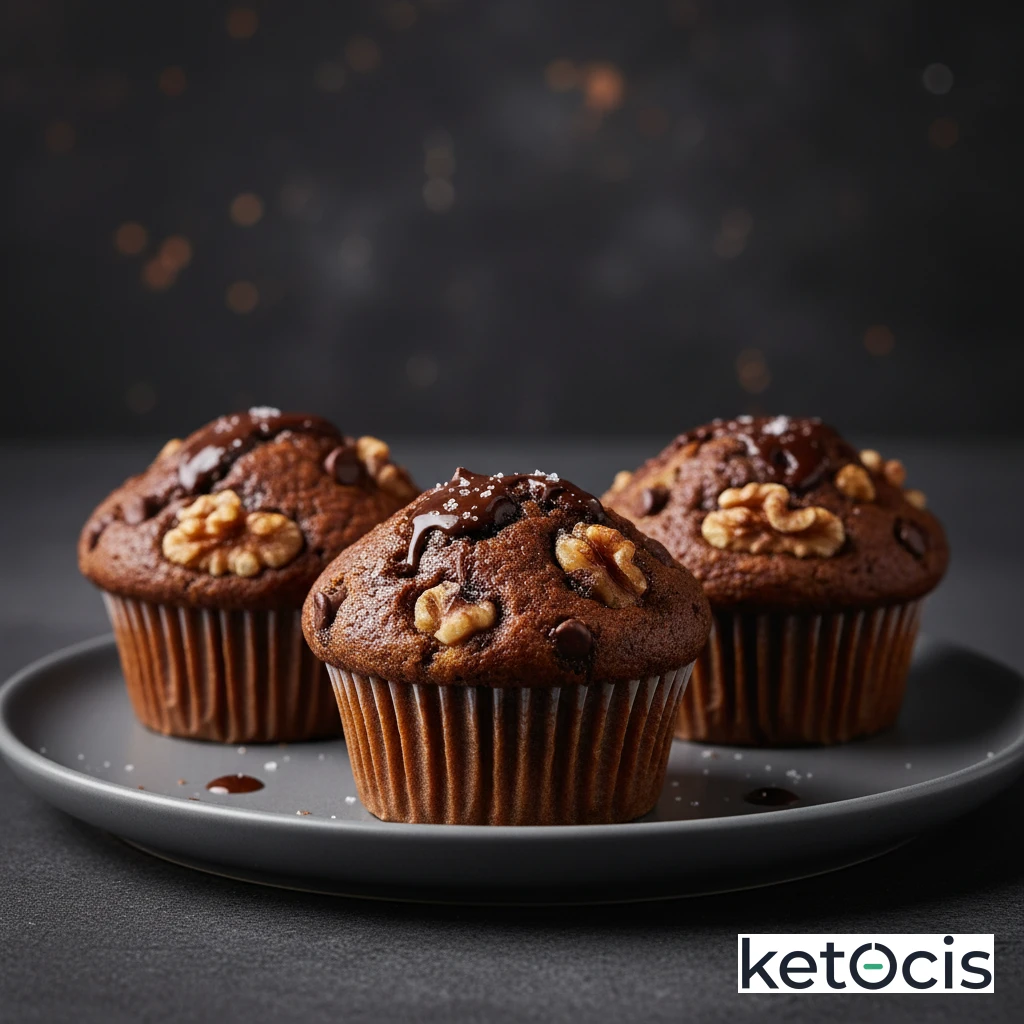 Magdalenas Cetogénicas (Muffins Keto) de Chocolate y Nueces