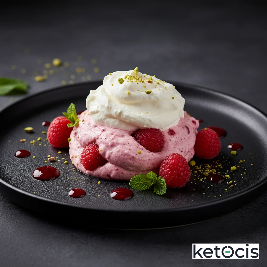 Mousse Keto de Frambuesa y Nata Montada (Crema para Batir)