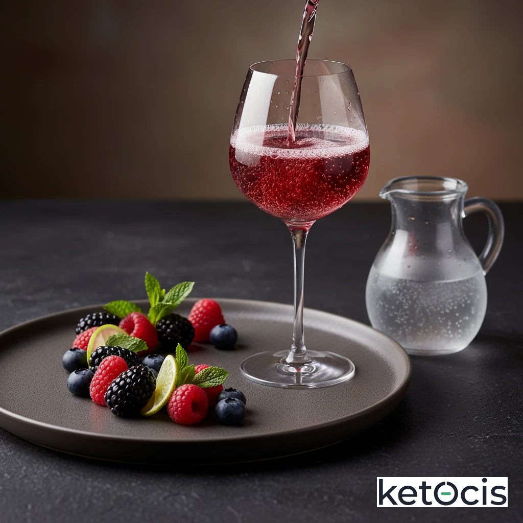 Refresco Keto Natural de Frutos Rojos y Agua con Gas