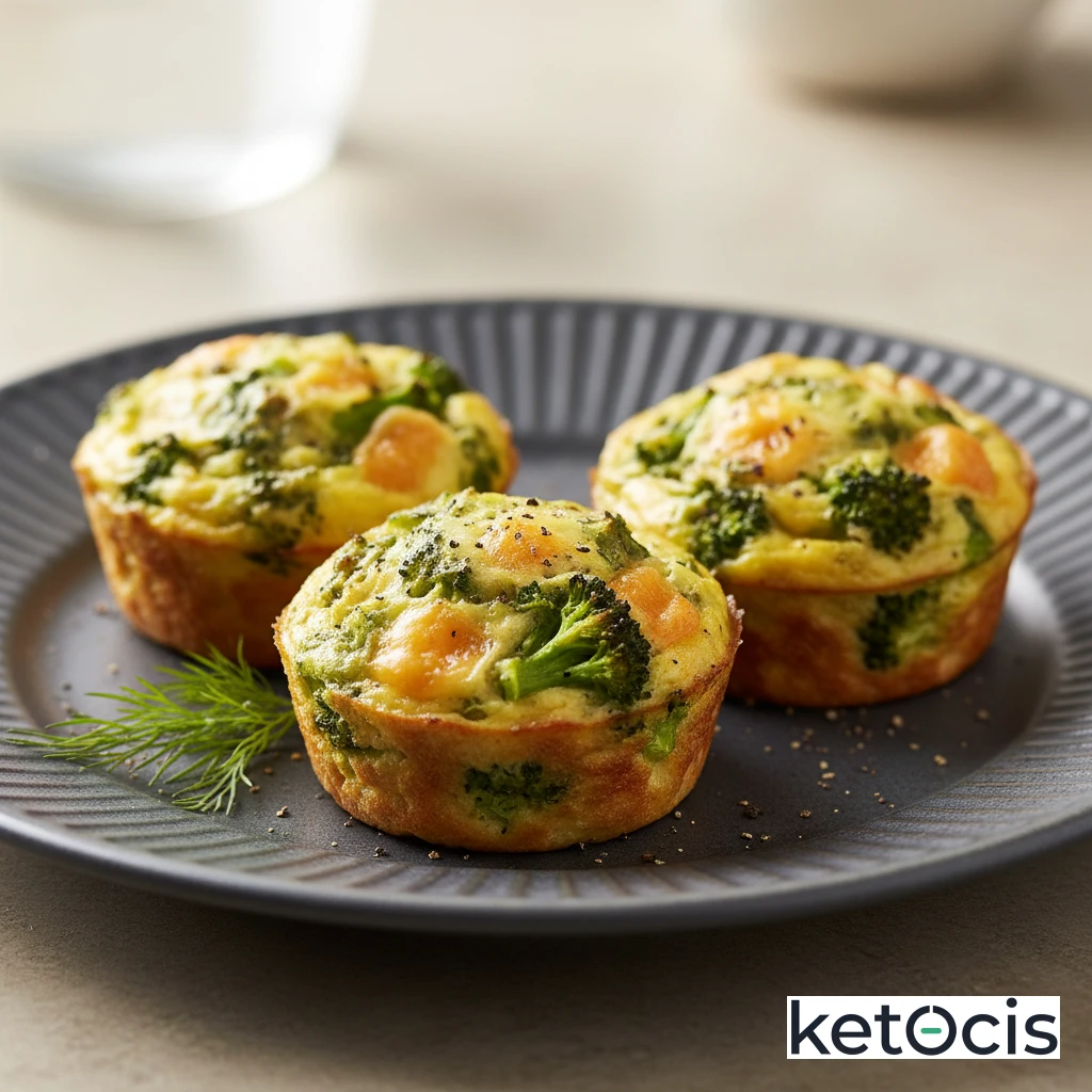 Muffins Cetogénicos de Huevo con Brócoli y Queso Suizo
