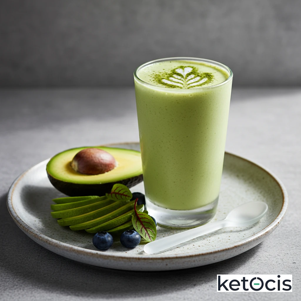 Batido Keto Verde Cremoso con Aguacate y Matcha
