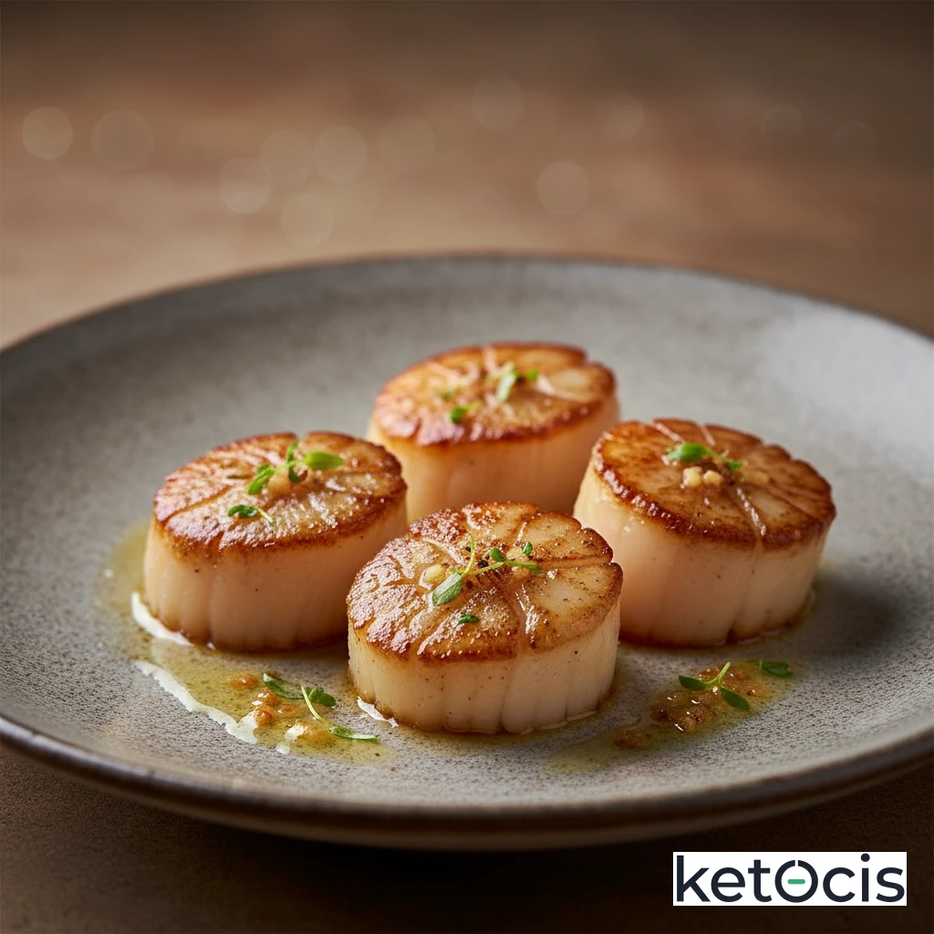Vieiras Keto Selladas en Mantequilla Clarificada con Toque de Ajo