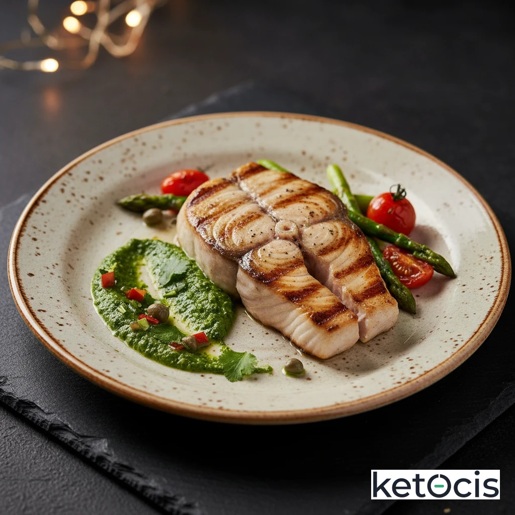 Pez Espada Keto a la Parrilla con Salsa Verde Fresca