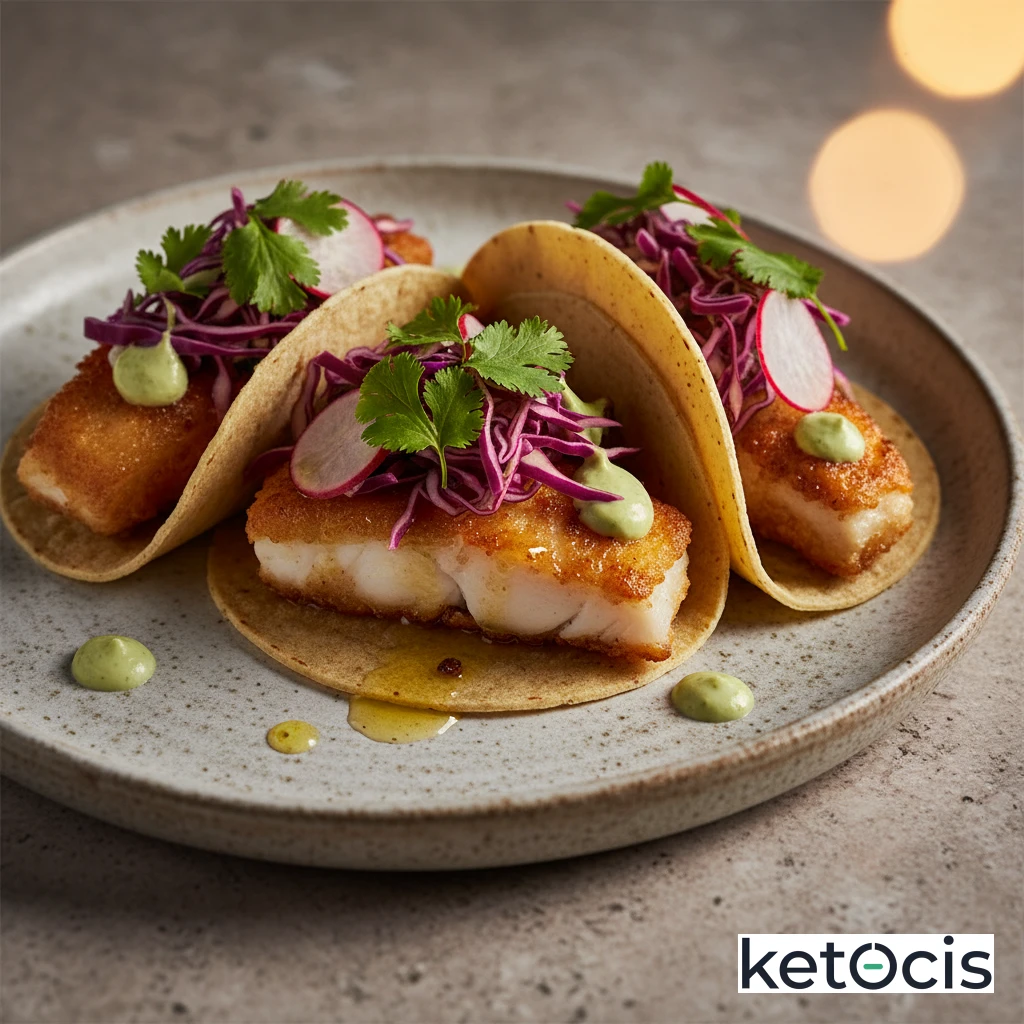 Tacos Keto de Pescado Frito en Harina de Altramuz