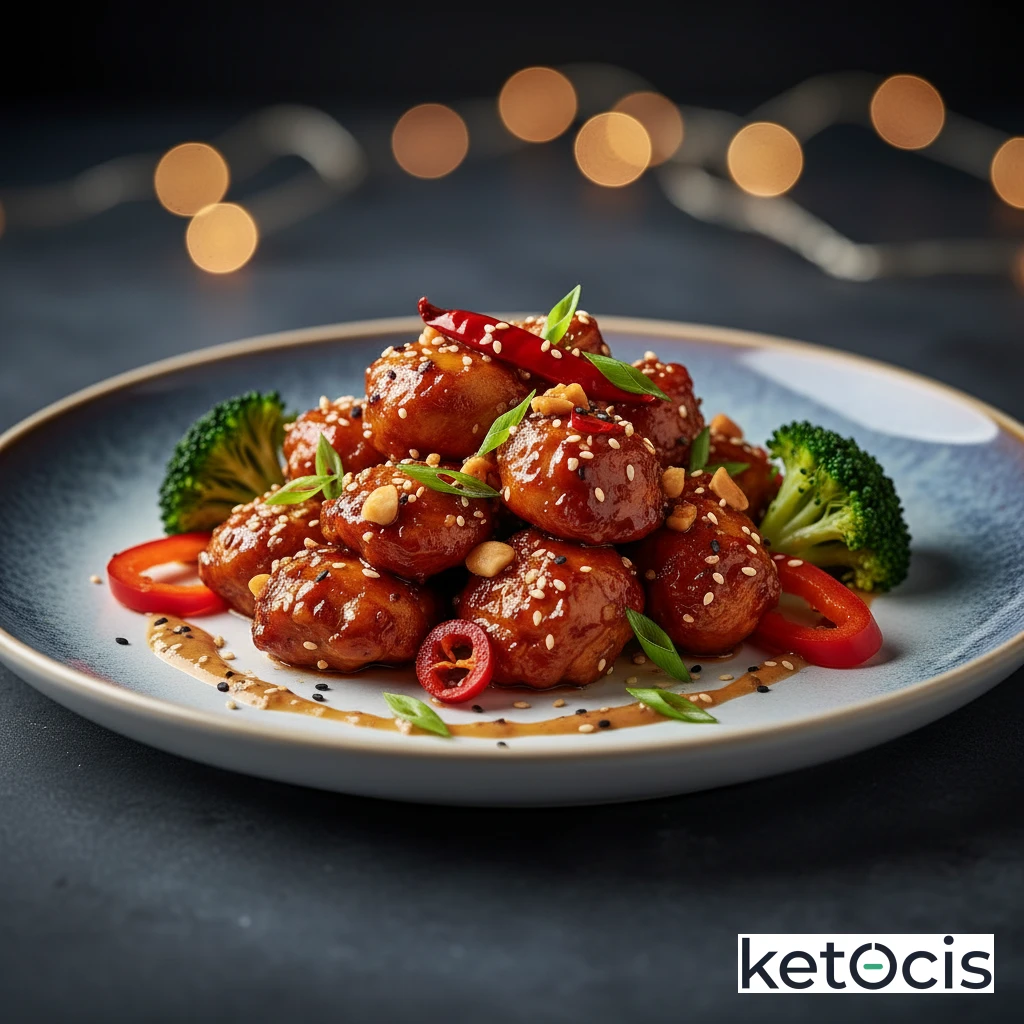 Pollo Cetogénico Estilo Kung Pao Bajísimo en Carbohidratos