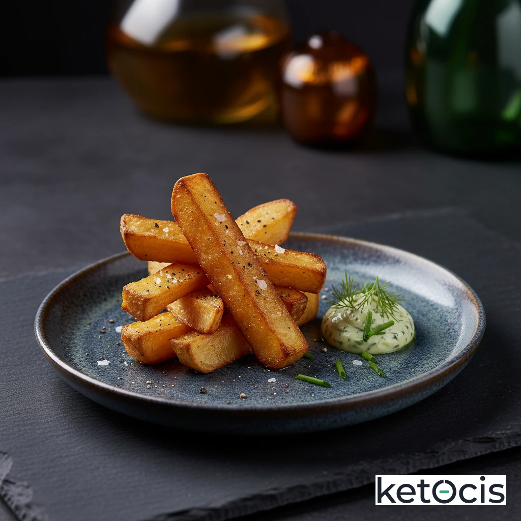 Falsas Patatas Fritas Keto de Nabo al Horno