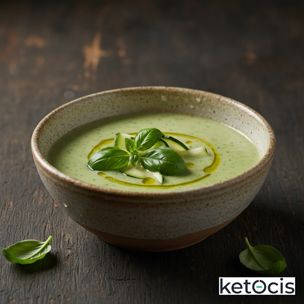 Sopa Cetogénica de Calabacín y Albahaca Fría