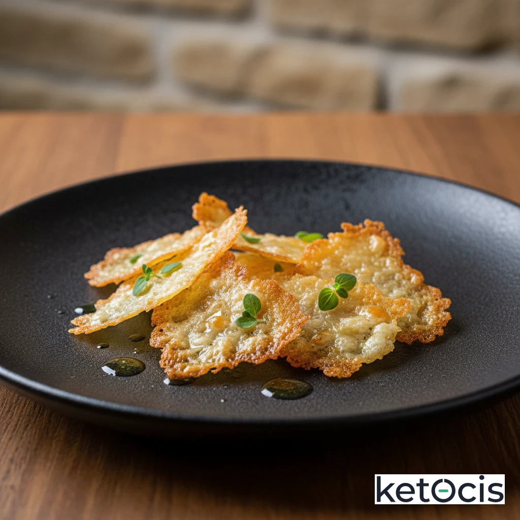Chips de Queso Cetogénicos de Parmesano al Horno