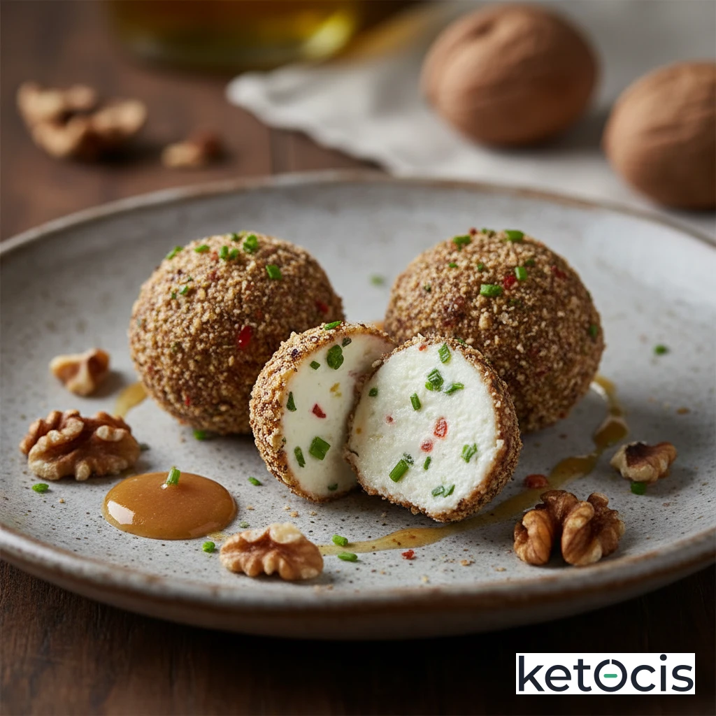 Bombones Keto Salados de Queso de Cabra y Nueces
