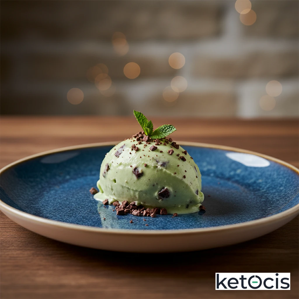 Helado Keto de Menta con Chispas de Chocolate