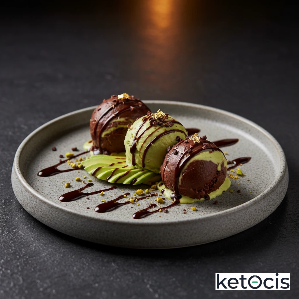Helado Cetogénico de Chocolate Negro y Aguacate Cremoso