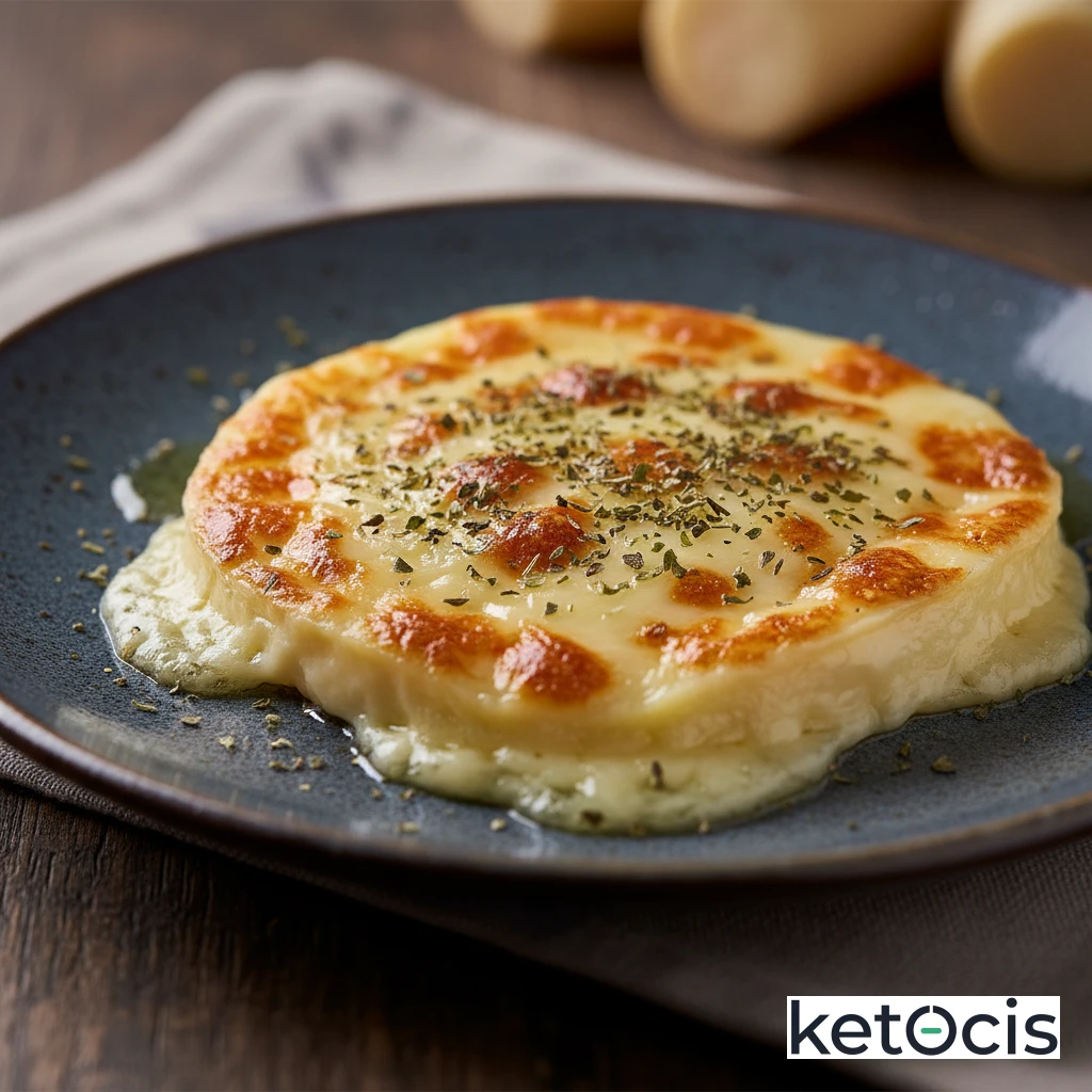 Queso Provolone Cetogénico Fundido al Horno con Orégano