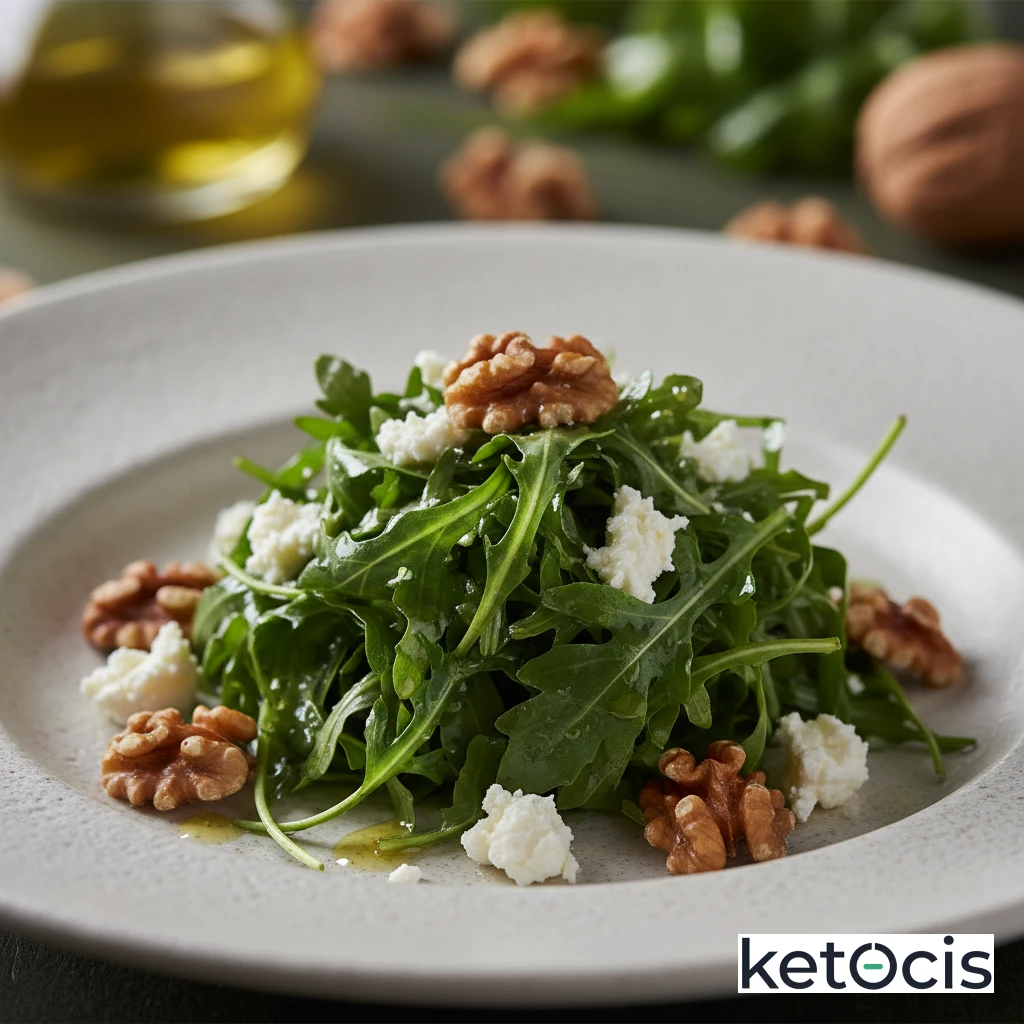 Ensalada Cetogénica de Canónigos con Queso de Cabra y Nueces